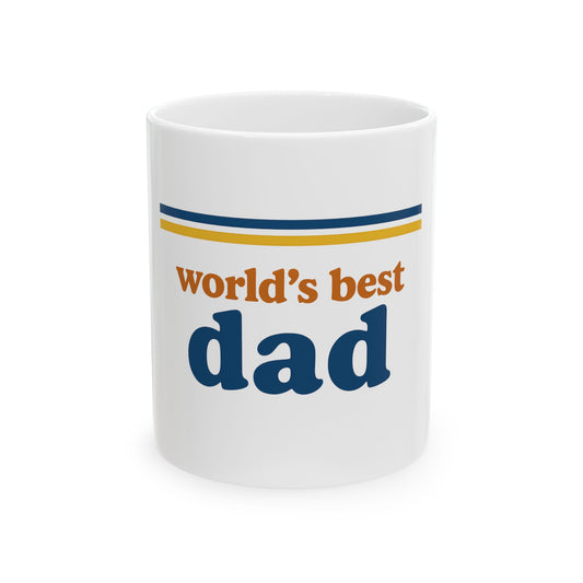 World's Best Dad Ceramic Mug | Perfect Gift for Father's Day, Birthday, Coffee Lover, Office Use, Celebration